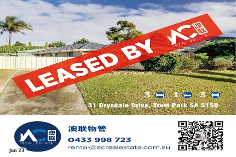 31 Drysdale Dr, Trott Park, SA 5158